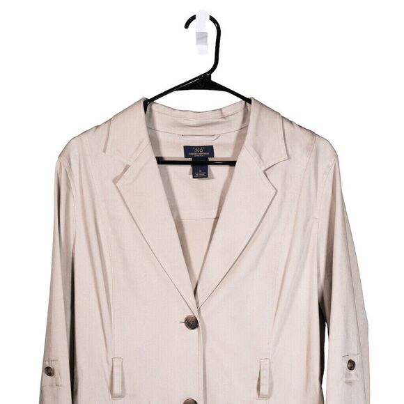 Brooks Brothers Women's Trench Coat Khaki Beige Stretch Twill Utility Jacket 12 - Picture 5 of 9